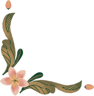 Hand Drawn Frangipani Corner Border